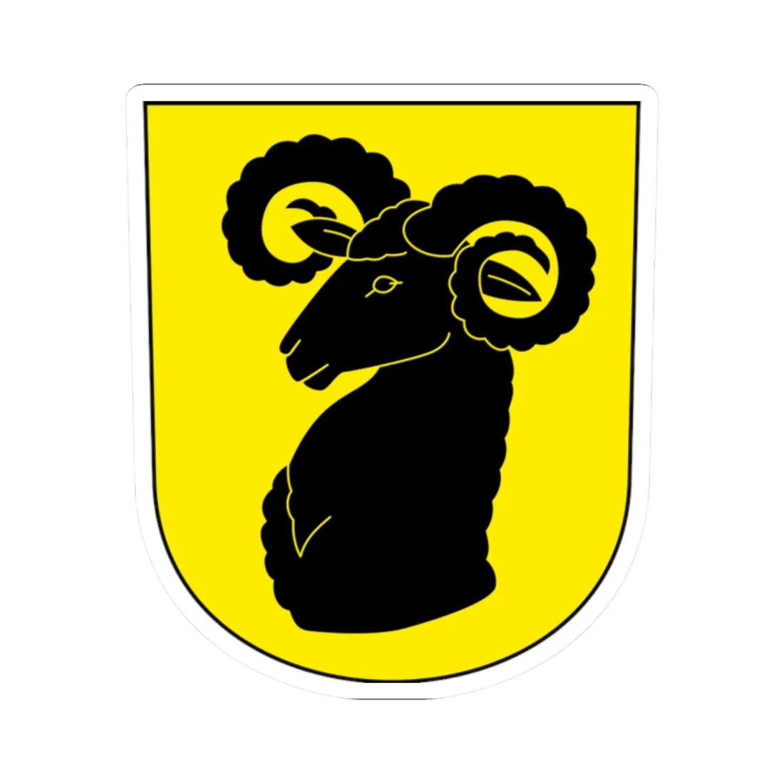 Wildberg-blazon (Switzerland) (Coat of Arms) STICKER Vinyl Kiss-Cut Decal 2 Inch White - The Sticker Space
