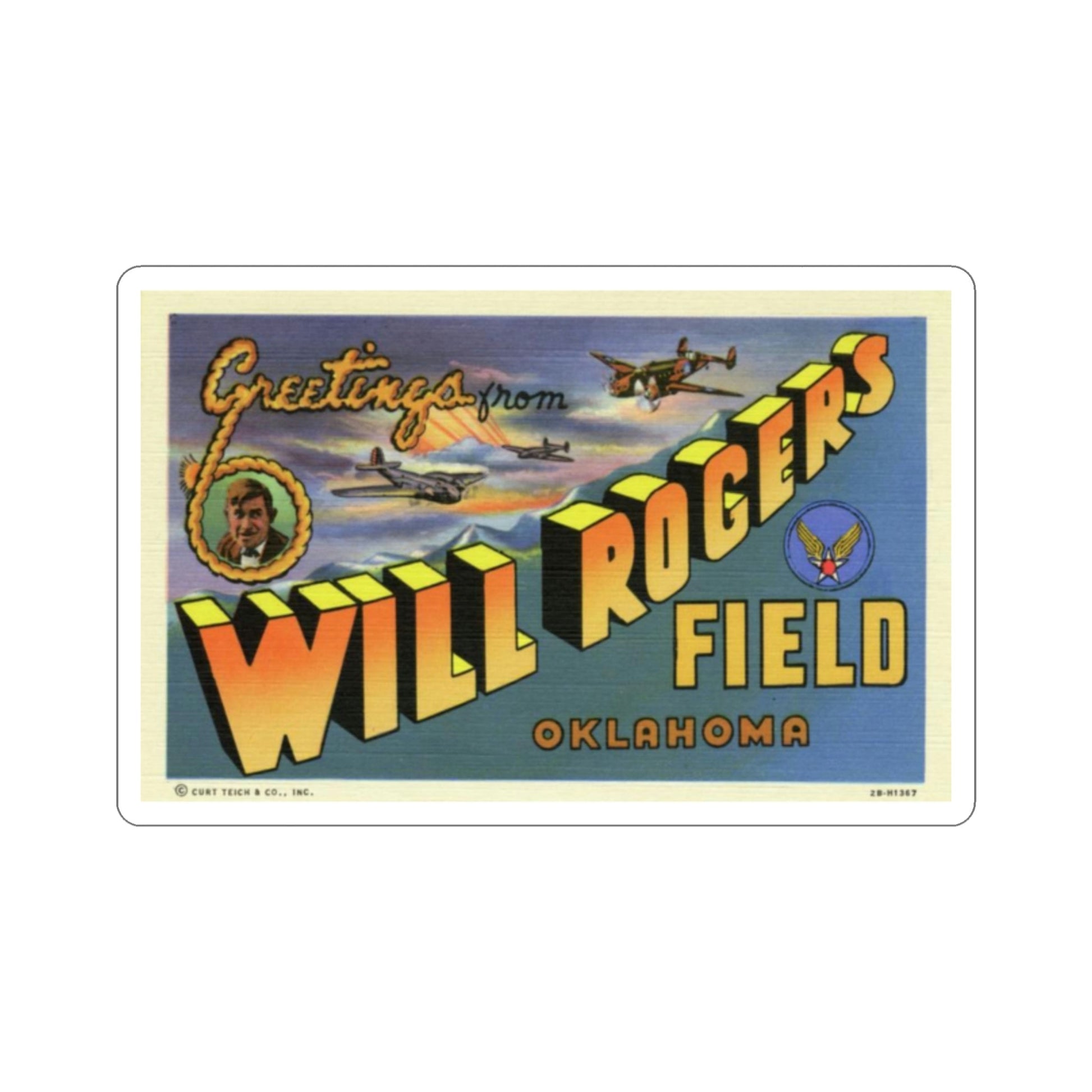 Will Rogers Field Oklahoma (Greeting Cards) STICKER Vinyl Die-Cut Decal-2 Inch-The Sticker Space