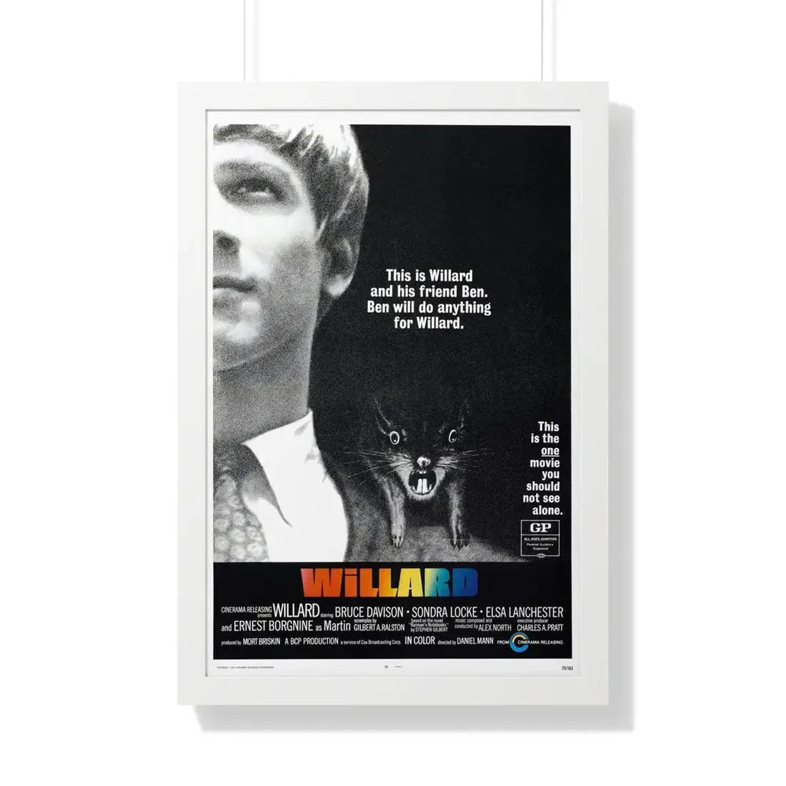 WILLARD 1971 - Framed Movie Poster 20" x 30" White - The Sticker Space