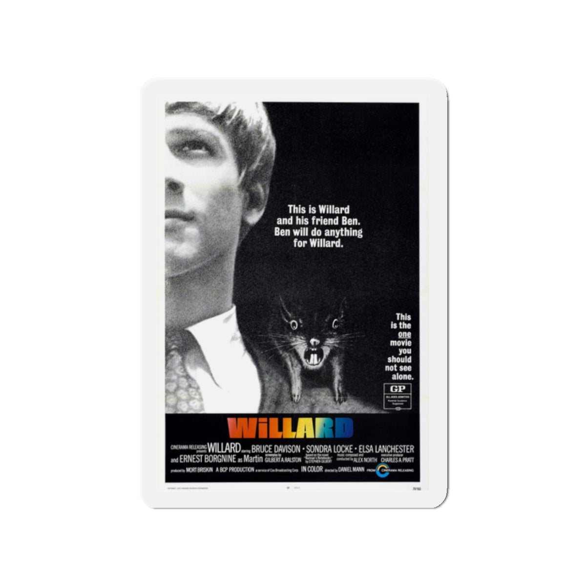 WILLARD 1971 Movie Poster - Refrigerator Magnet-2" x 2"-The Sticker Space