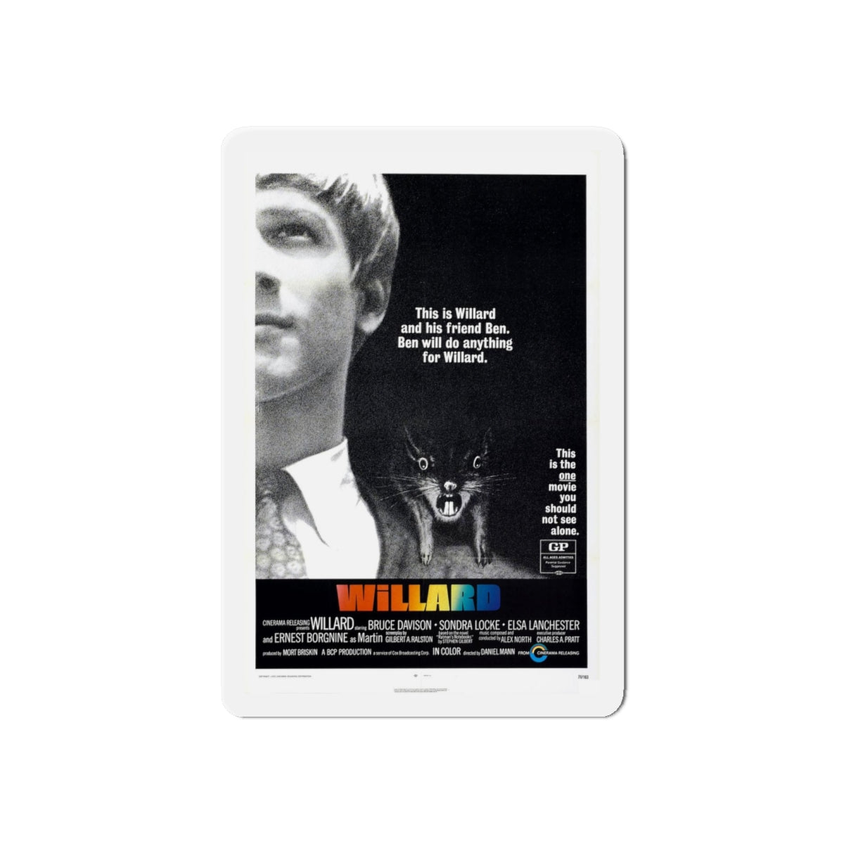 WILLARD 1971 Movie Poster - Refrigerator Magnet-6 × 6"-The Sticker Space