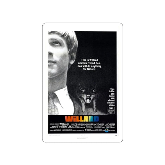 WILLARD 1971 Movie Poster STICKER Vinyl Die-Cut Decal 2 Inch - The Sticker Space