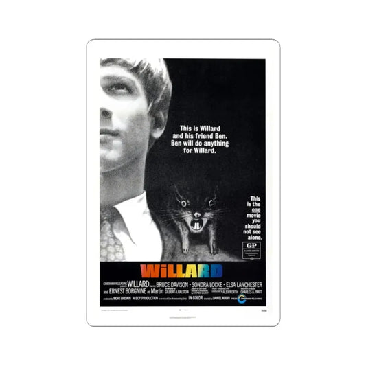 WILLARD 1971 Movie Poster - STICKER Vinyl Kiss-Cut Decal 2 Inch White - The Sticker Space