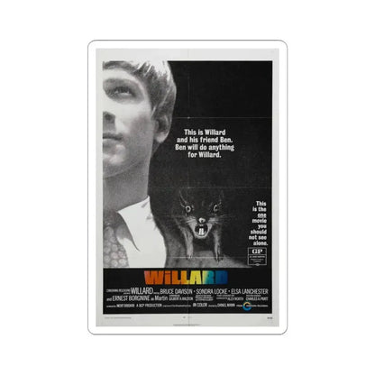 Willard 1971 Movie Poster - STICKER Vinyl Kiss-Cut Decal 6 Inch White - The Sticker Space