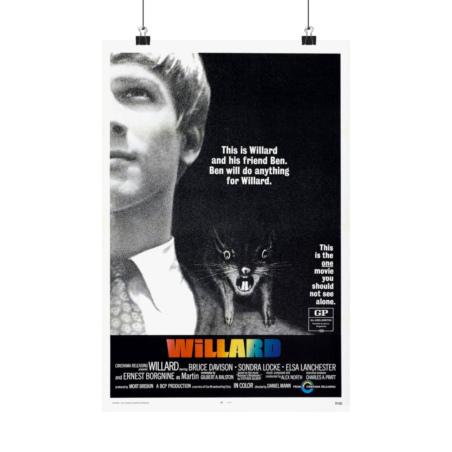 WILLARD 1971 - Paper Movie Poster-12″ x 18″-The Sticker Space