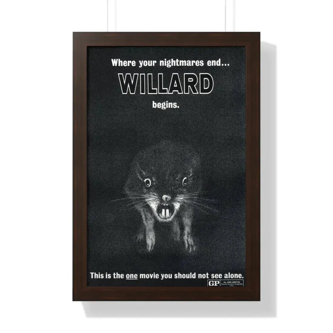 WILLARD (TEASER) 1971 - Framed Movie Poster 16″ x 24″ Walnut - The Sticker Space