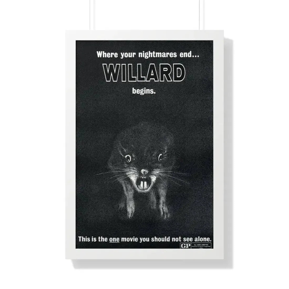 WILLARD (TEASER) 1971 - Framed Movie Poster 20" x 30" White - The Sticker Space