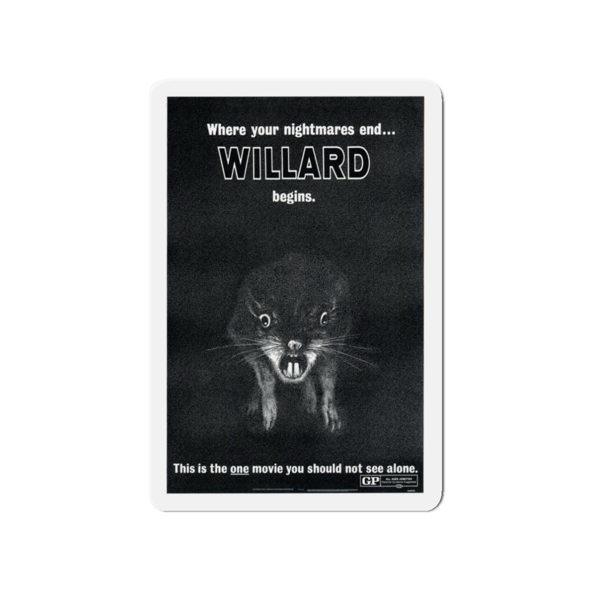 WILLARD (TEASER) 1971 Movie Poster - Refrigerator Magnet-3" x 3"-The Sticker Space