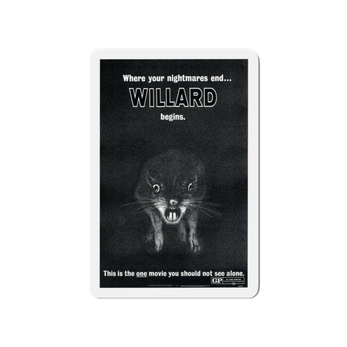 WILLARD (TEASER) 1971 Movie Poster - Refrigerator Magnet-4" x 4"-The Sticker Space