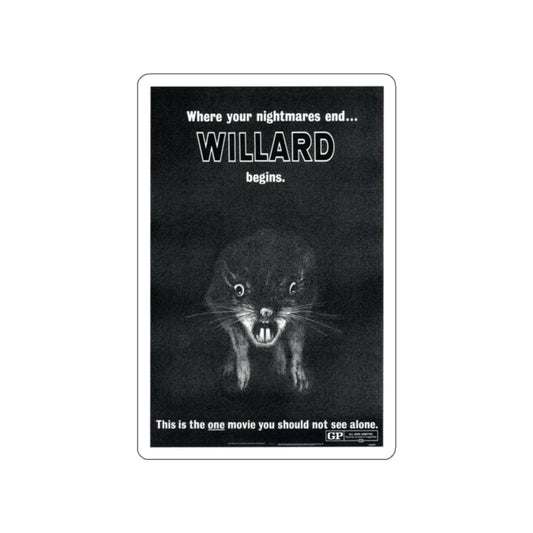 WILLARD (TEASER) 1971 Movie Poster STICKER Vinyl Die-Cut Decal-White-The Sticker Space