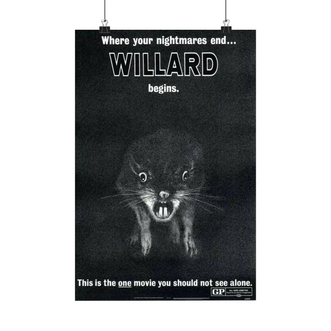 WILLARD (TEASER) 1971 - Paper Movie Poster 12″ x 18″ Matte - The Sticker Space