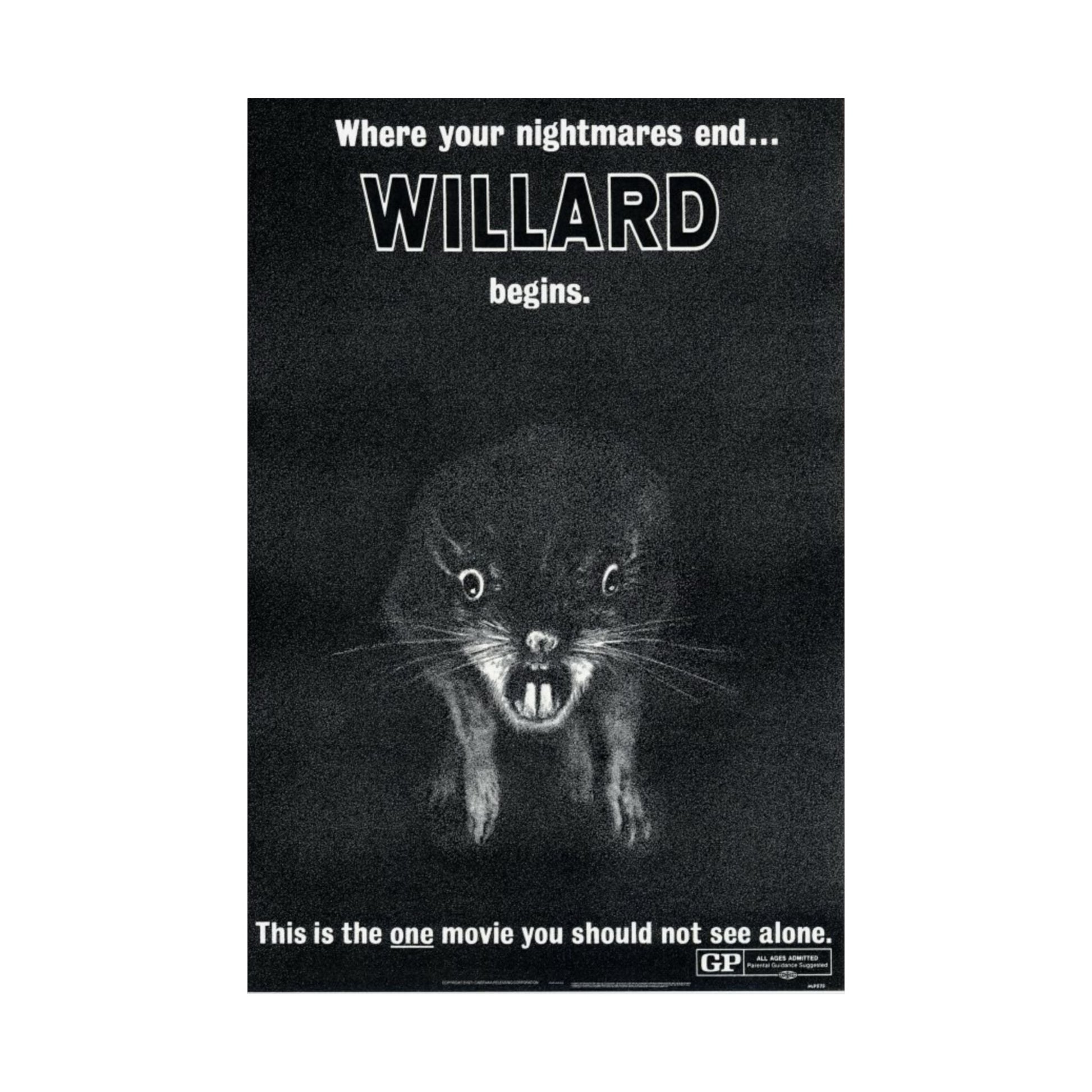 WILLARD (TEASER) 1971 - Paper Movie Poster-The Sticker Space