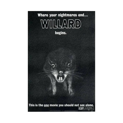 WILLARD (TEASER) 1971 - Paper Movie Poster - The Sticker Space