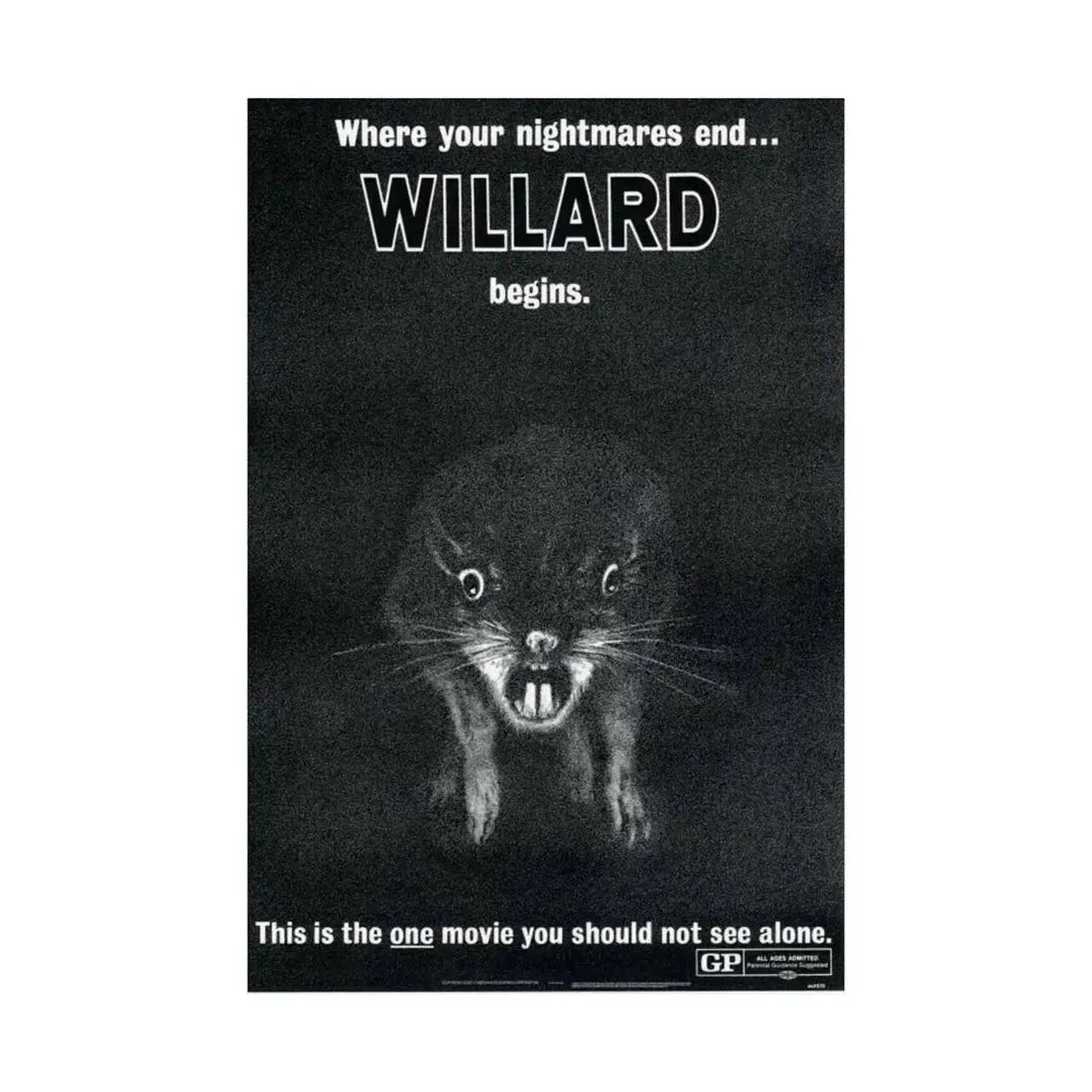 WILLARD (TEASER) 1971 - Paper Movie Poster - The Sticker Space