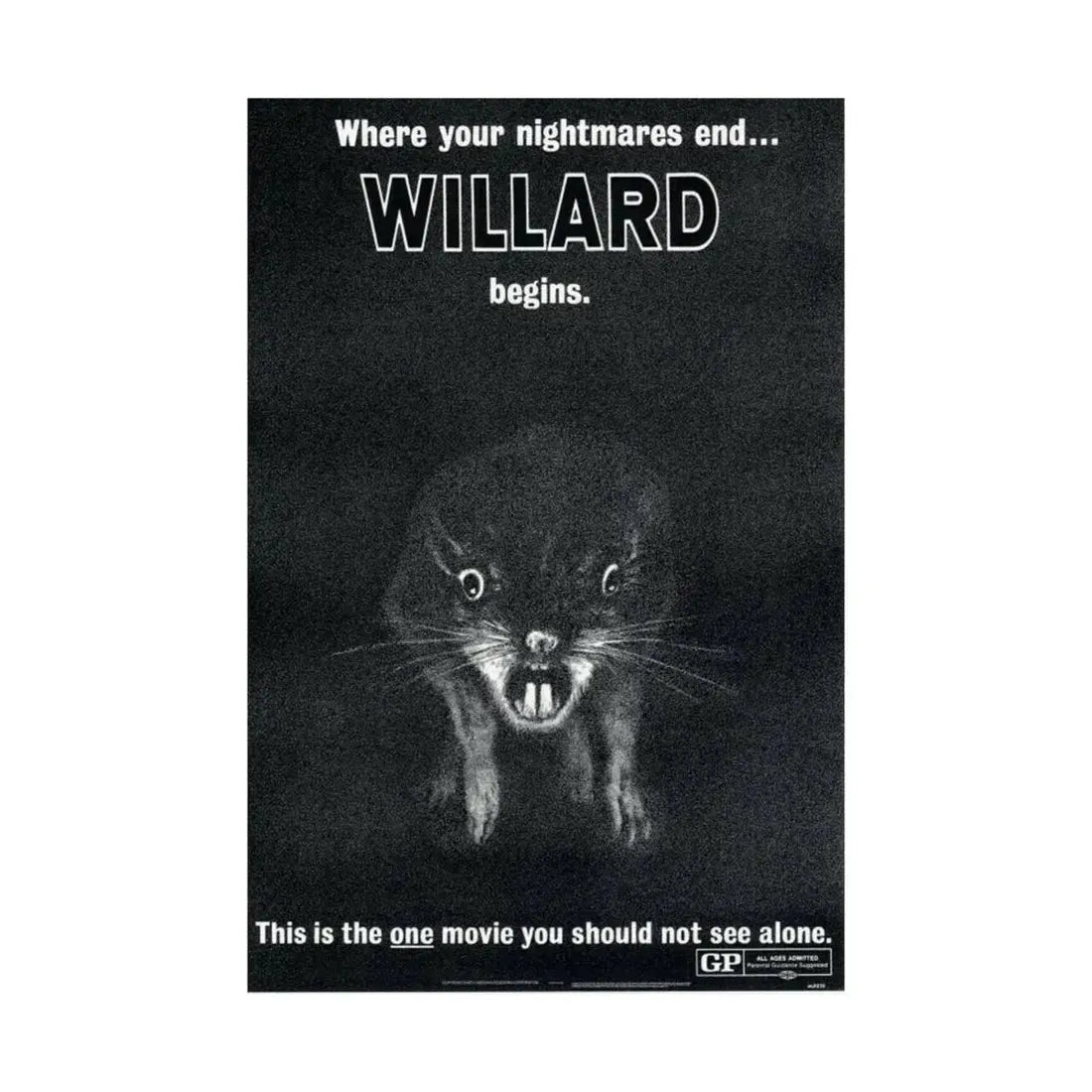 WILLARD (TEASER) 1971 - Paper Movie Poster - The Sticker Space