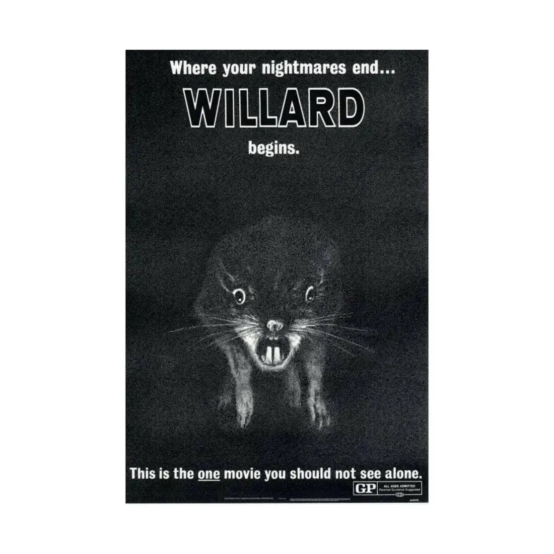 WILLARD (TEASER) 1971 - Paper Movie Poster - The Sticker Space