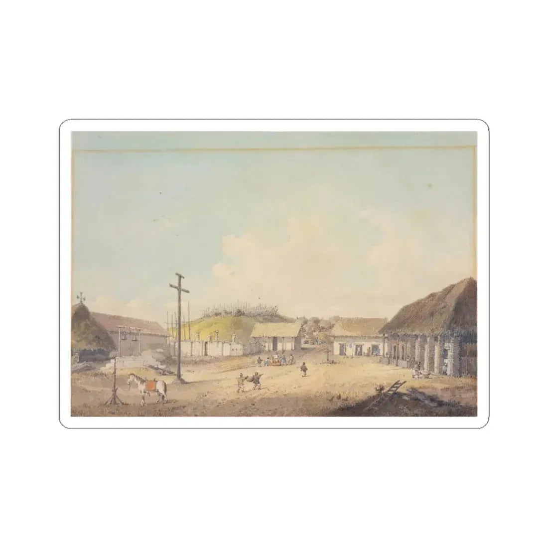 William Alexander Mission of St Carlos (Native Americans in Art) STICKER Vinyl Kiss-Cut Decal 4 Inch White - The Sticker Space