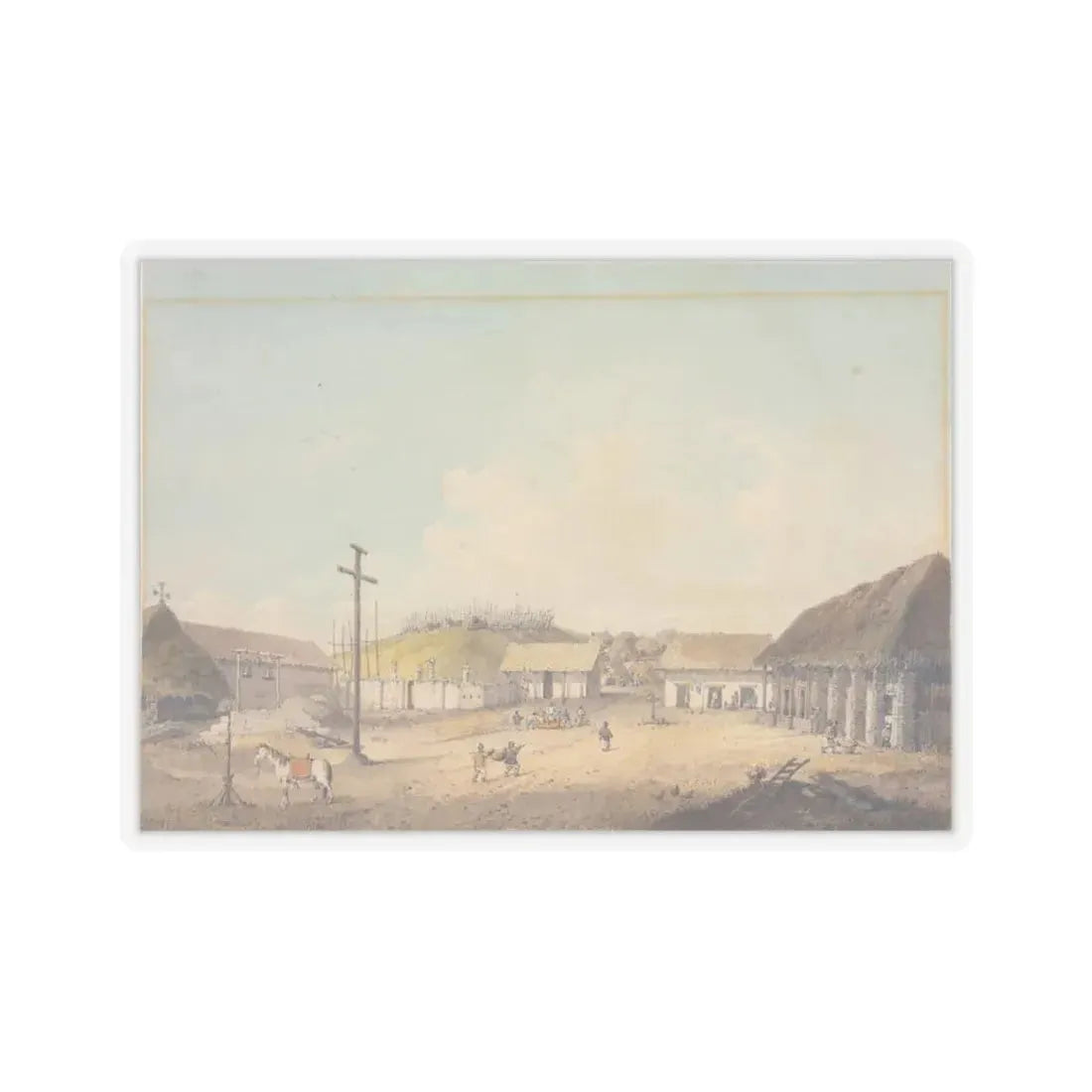 William Alexander Mission of St Carlos (Native Americans in Art) STICKER Vinyl Kiss-Cut Decal 6 Inch Transparent - The Sticker Space