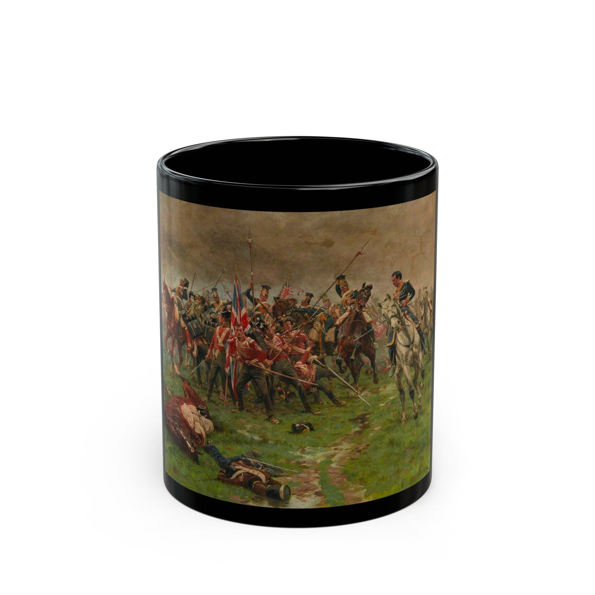 William Barnes Wollen (1857-1936) The Flag, Albuhera, 16 May 1811 - Black Coffee Mug-11oz-The Sticker Space