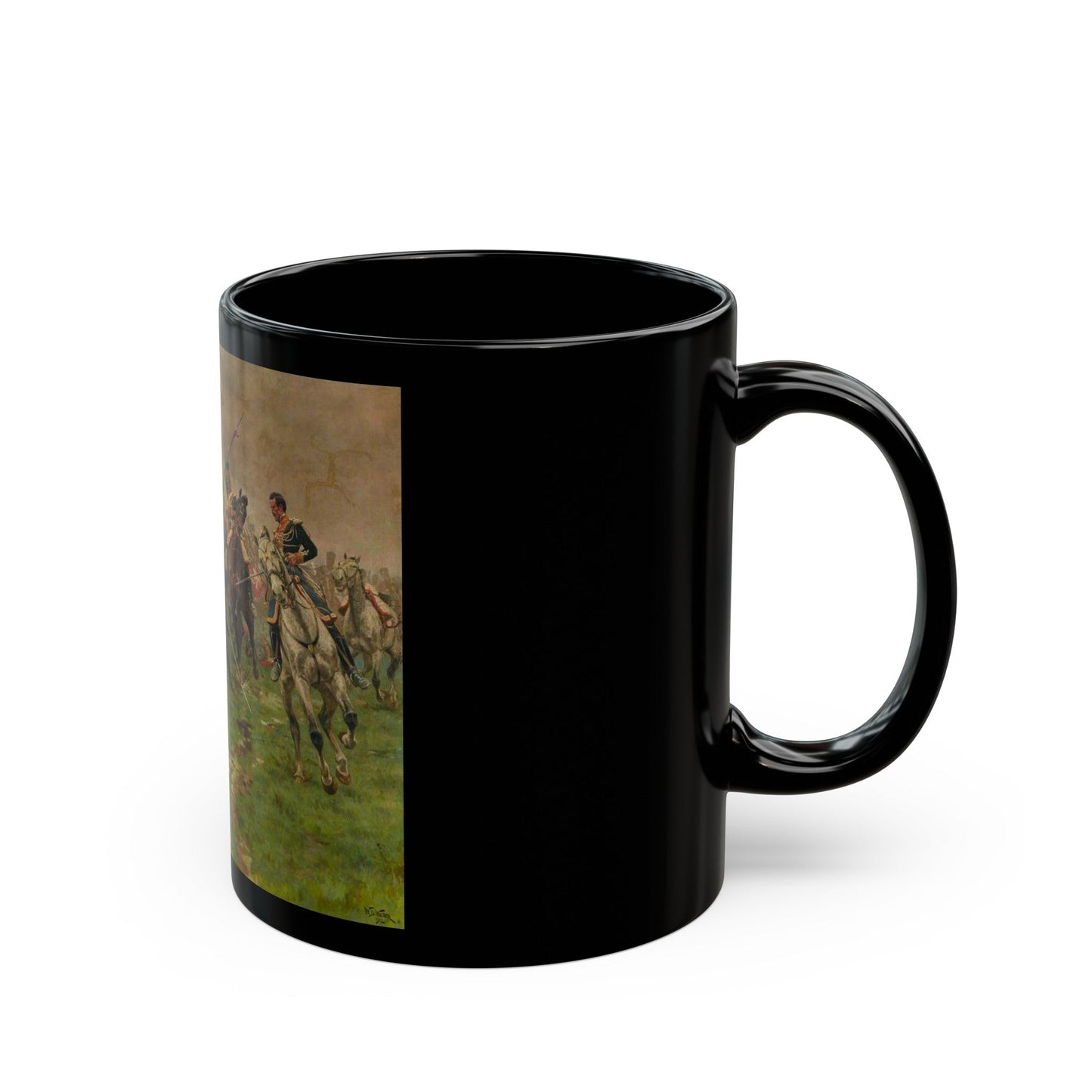 William Barnes Wollen (1857-1936) The Flag, Albuhera, 16 May 1811 - Black Coffee Mug-The Sticker Space