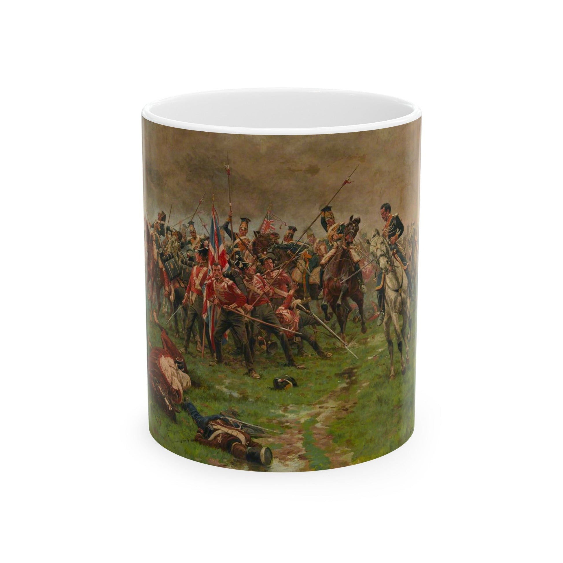 William Barnes Wollen (1857-1936) The Flag, Albuhera, 16 May 1811 - White Coffee Mug-11oz-The Sticker Space