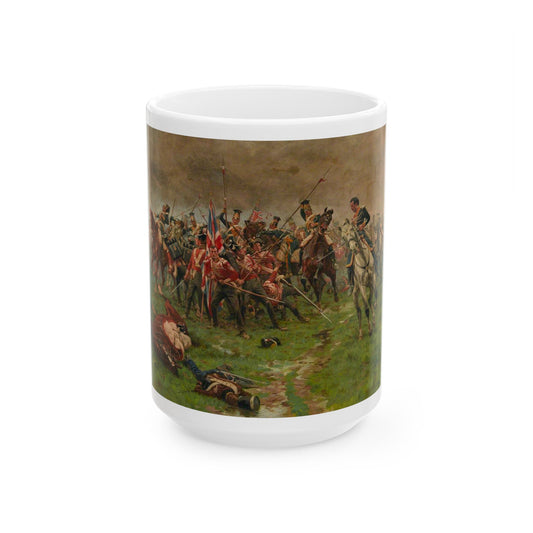 William Barnes Wollen (1857-1936) The Flag, Albuhera, 16 May 1811 - White Coffee Mug-15oz-The Sticker Space