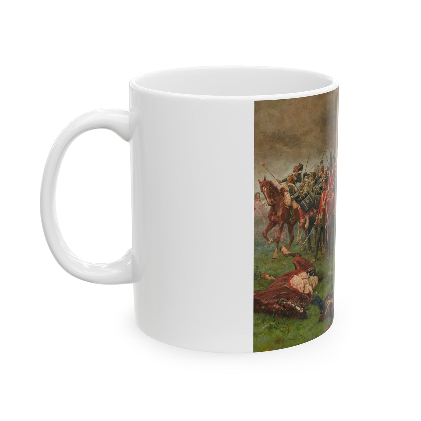 William Barnes Wollen (1857-1936) The Flag, Albuhera, 16 May 1811 - White Coffee Mug-The Sticker Space