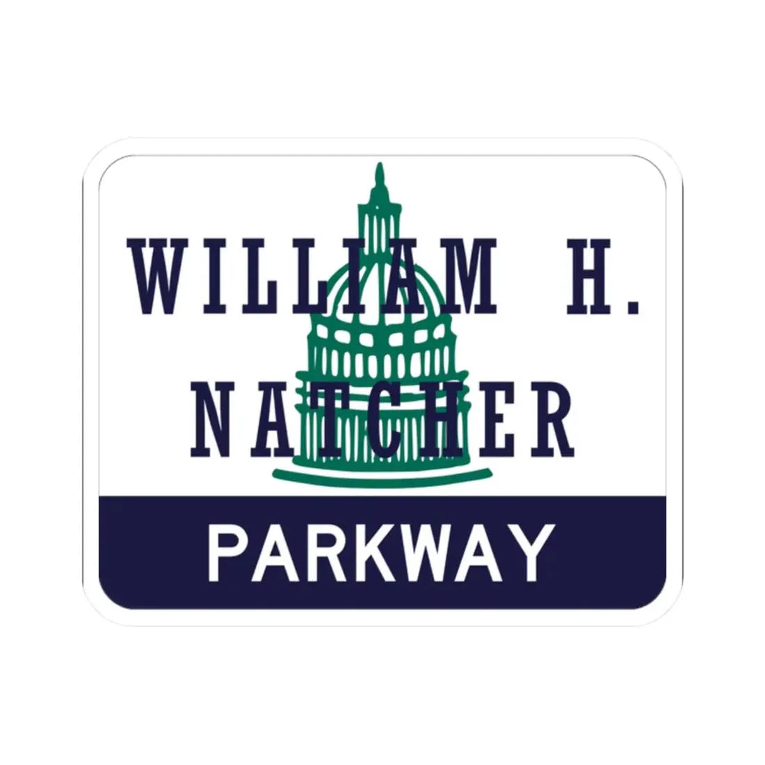 William H Natcher Pkwy Shield (Kentucky) (Road Sign) STICKER Vinyl Kiss-Cut Decal 2 Inch White - The Sticker Space