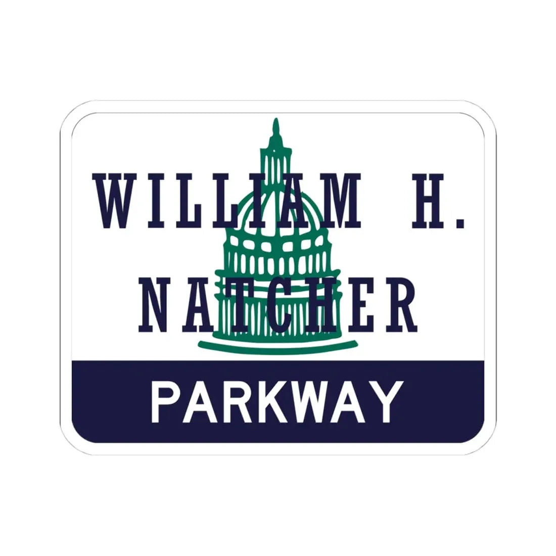William H Natcher Pkwy Shield (Kentucky) (Road Sign) STICKER Vinyl Kiss-Cut Decal 4 Inch White - The Sticker Space