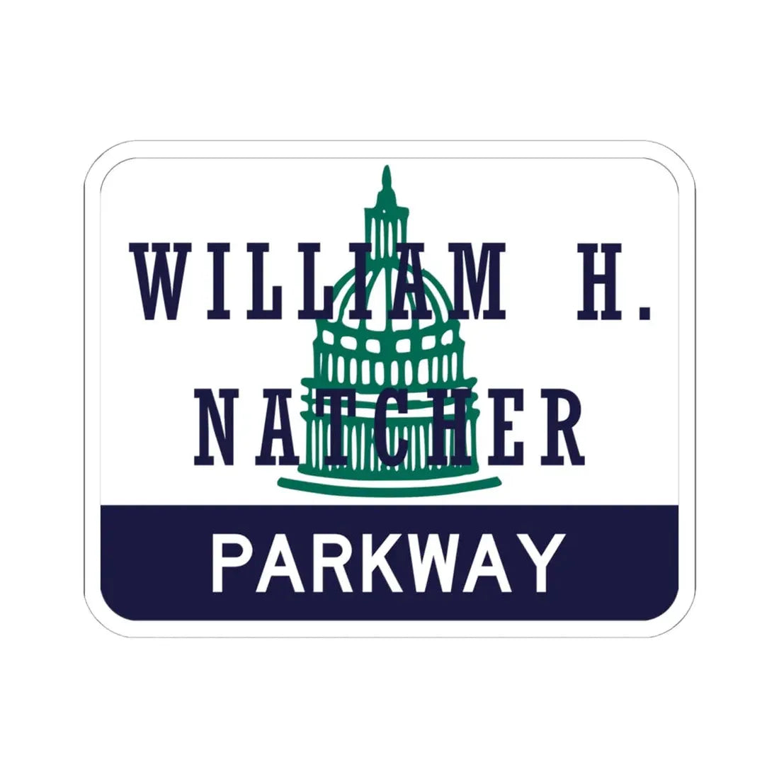 William H Natcher Pkwy Shield (Kentucky) (Road Sign) STICKER Vinyl Kiss-Cut Decal 6 Inch White - The Sticker Space