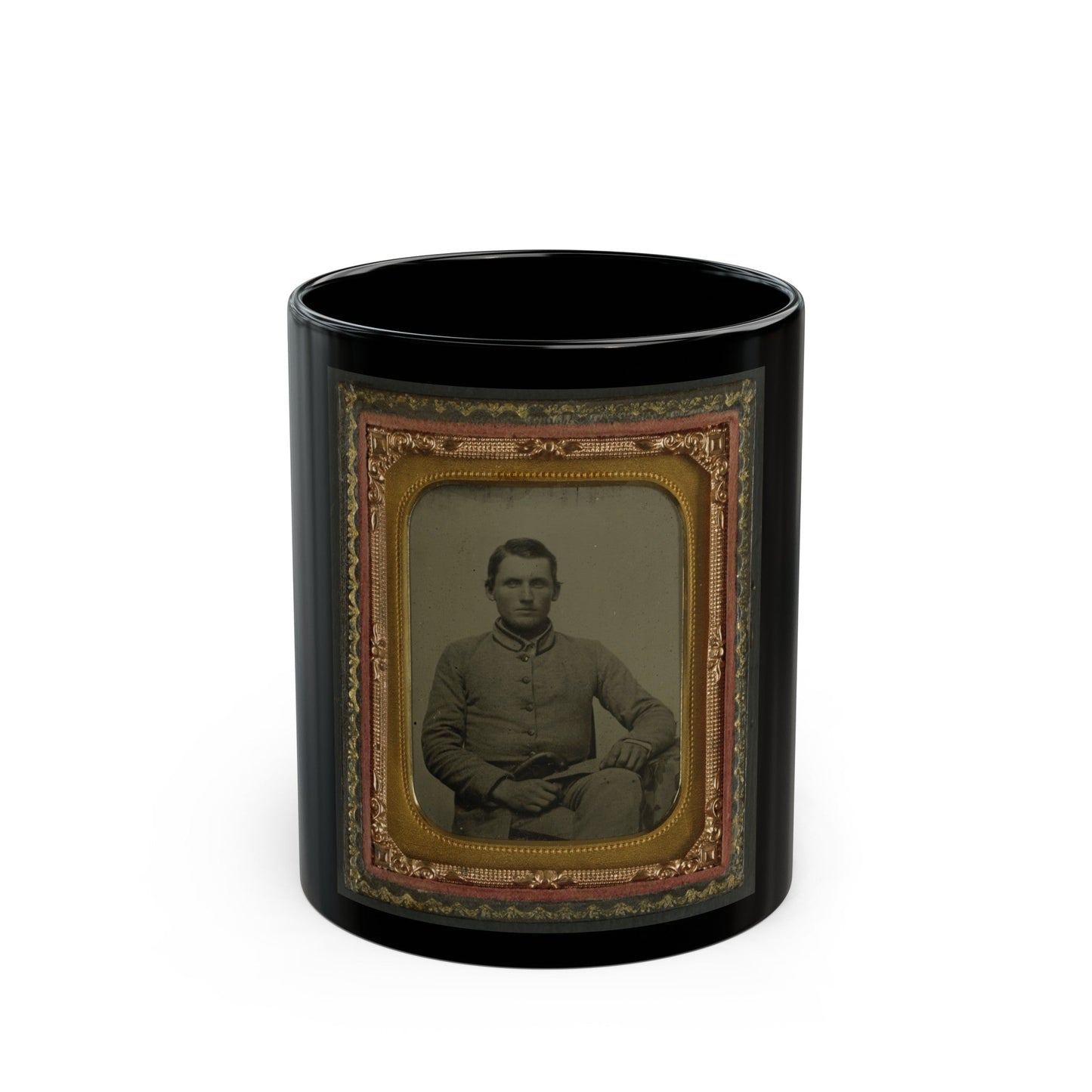 William Snodgrass Of An Unidentified Virginia Infantry Regiment With Underhammer Pistol (U.S. Civil War) Black Coffee Mug-11oz-The Sticker Space