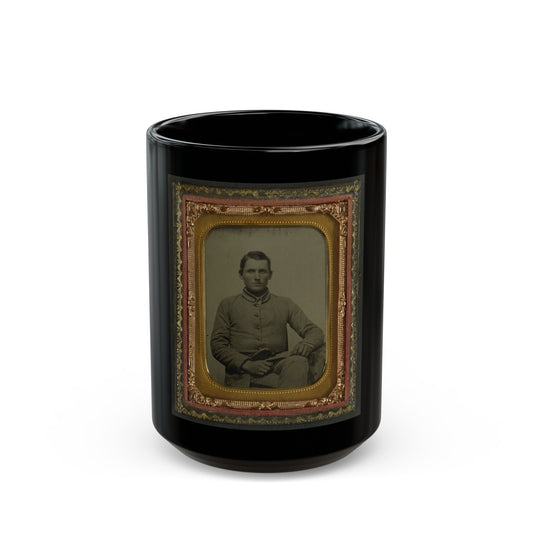 William Snodgrass Of An Unidentified Virginia Infantry Regiment With Underhammer Pistol (U.S. Civil War) Black Coffee Mug-15oz-The Sticker Space