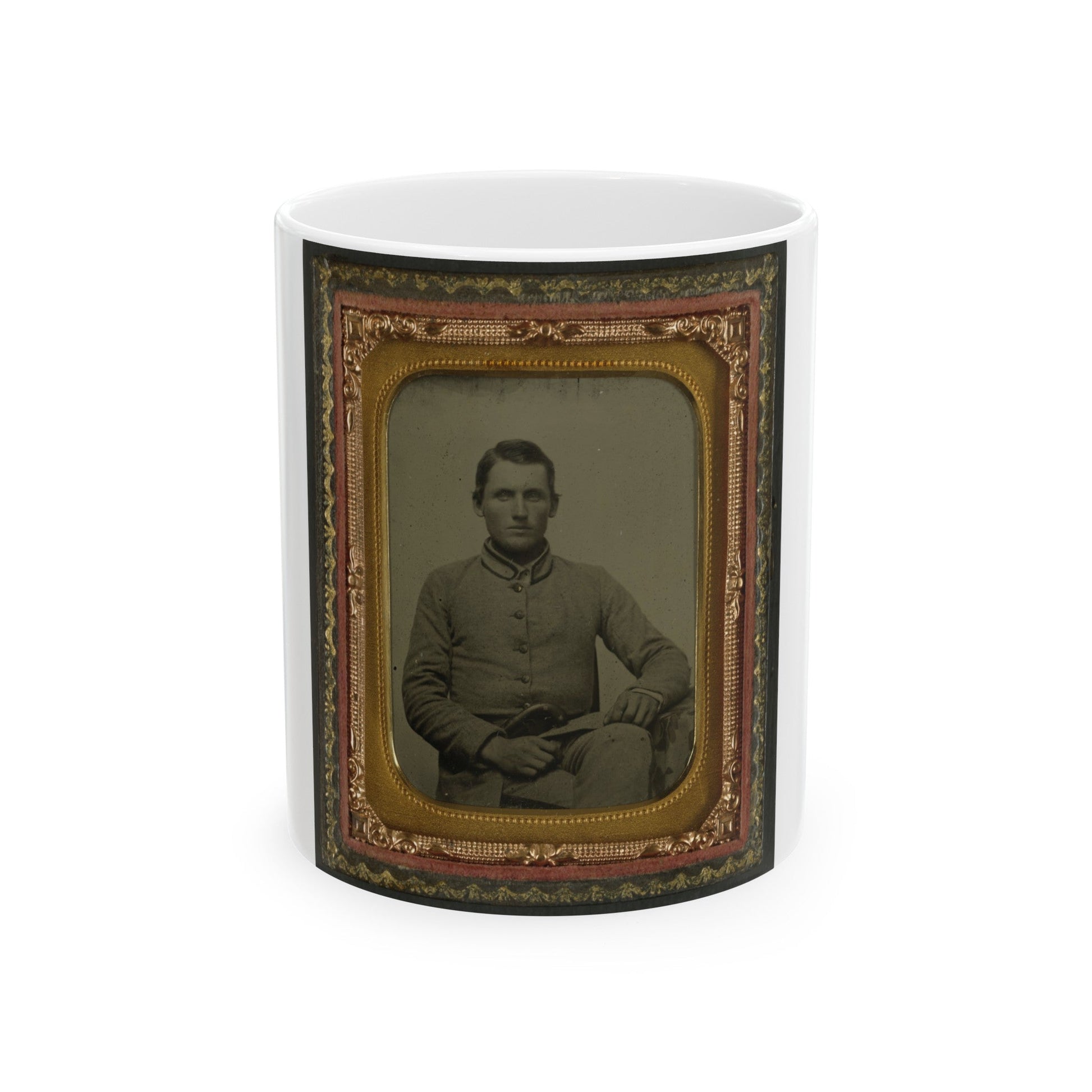 William Snodgrass Of An Unidentified Virginia Infantry Regiment With Underhammer Pistol (U.S. Civil War) White Coffee Mug-11oz-The Sticker Space