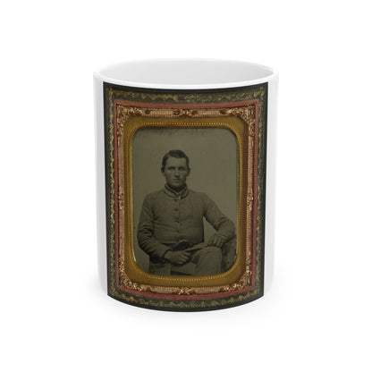 William Snodgrass Of An Unidentified Virginia Infantry Regiment With Underhammer Pistol (U.S. Civil War) White Coffee Mug-11oz-The Sticker Space