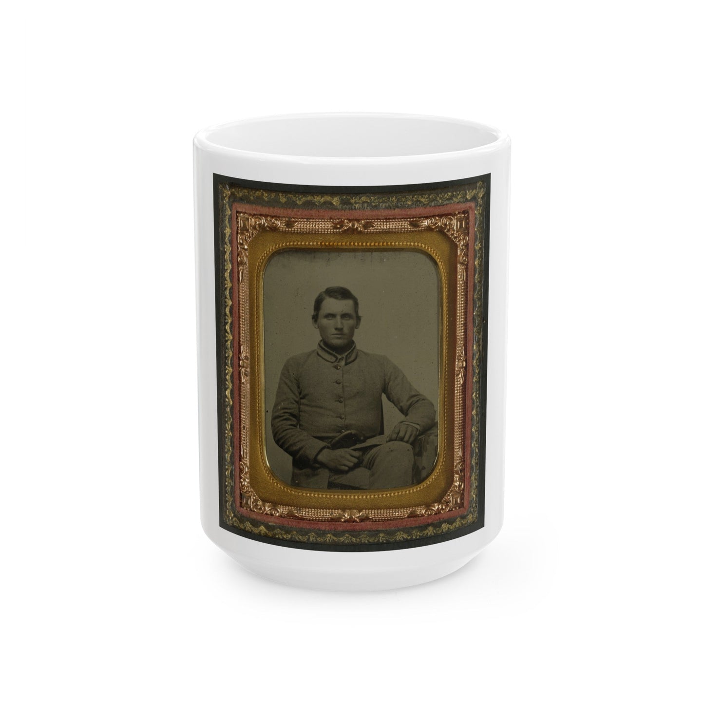 William Snodgrass Of An Unidentified Virginia Infantry Regiment With Underhammer Pistol (U.S. Civil War) White Coffee Mug-15oz-The Sticker Space