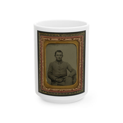 William Snodgrass Of An Unidentified Virginia Infantry Regiment With Underhammer Pistol (U.S. Civil War) White Coffee Mug-15oz-The Sticker Space