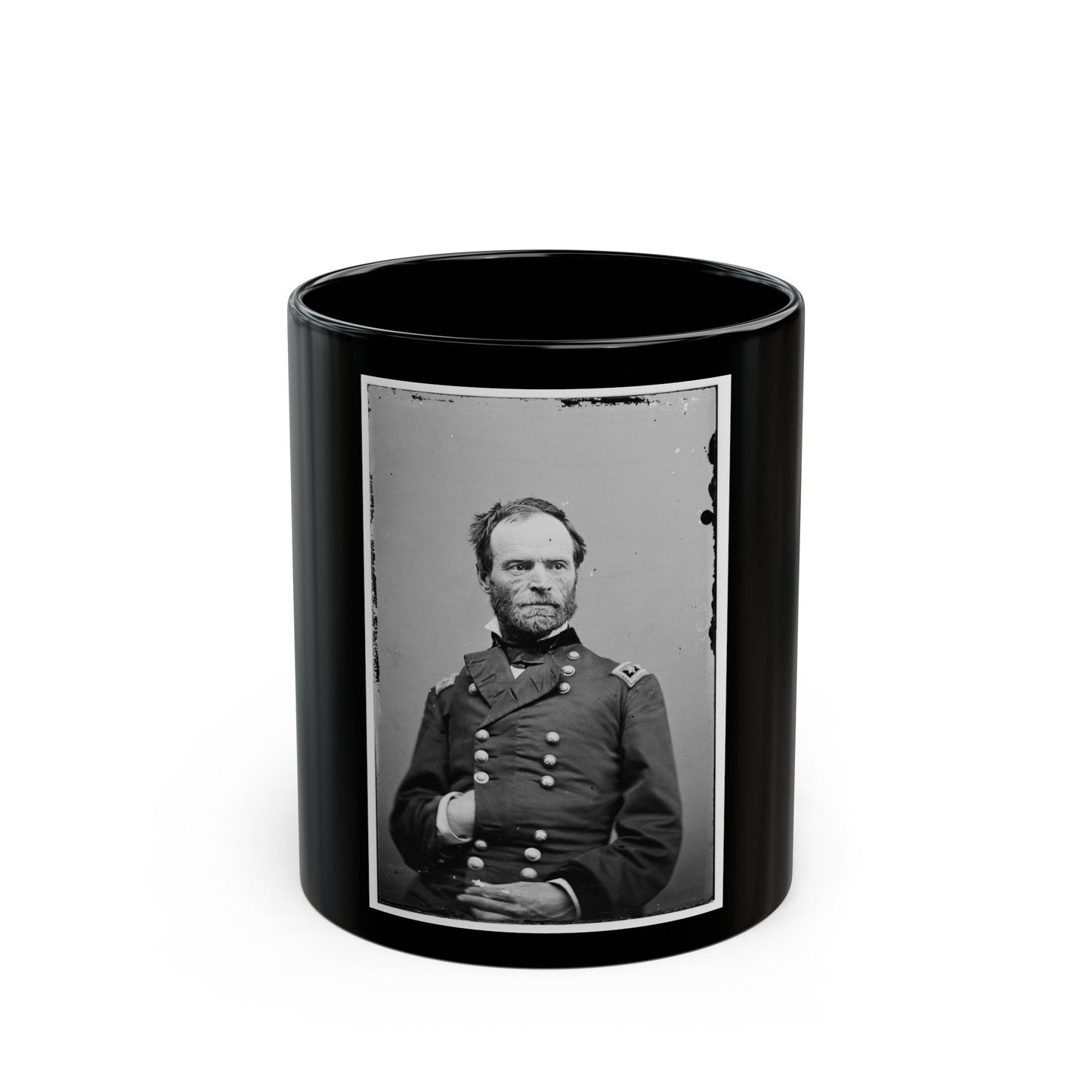 William T. Sherman 001 (U.S. Civil War) Black Coffee Mug-11oz-The Sticker Space