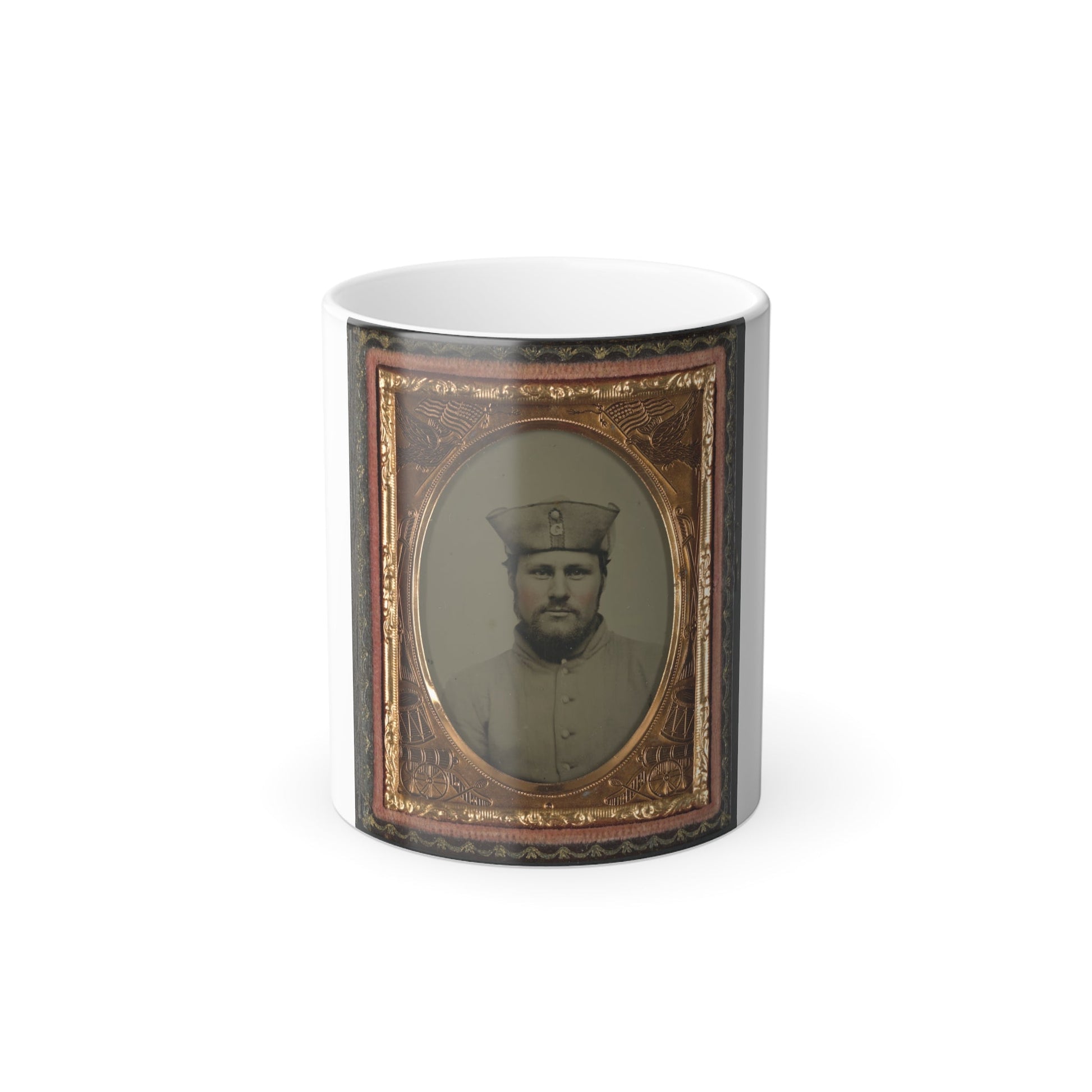 William W. Smith of Company G and Company K, 4Th Massachusetts Infantry Regiment in Uniform and Tricorn Hat (U.S. Civil War) Color Morphing Mug 11oz-11oz-The Sticker Space
