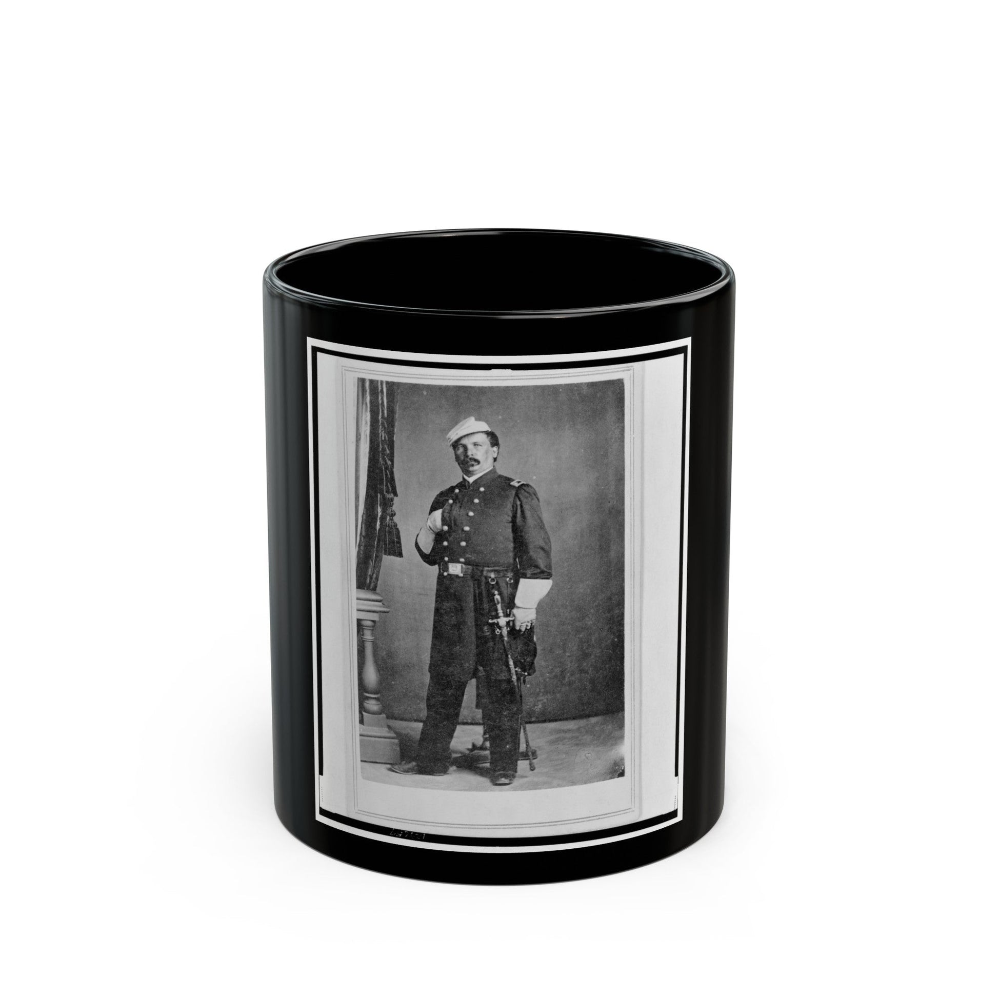 William Wagner, A Surgeon In The 24th Illinois Regiment, Full-Length Portrait, Standing, Facing Front (U.S. Civil War) Black Coffee Mug-11oz-The Sticker Space