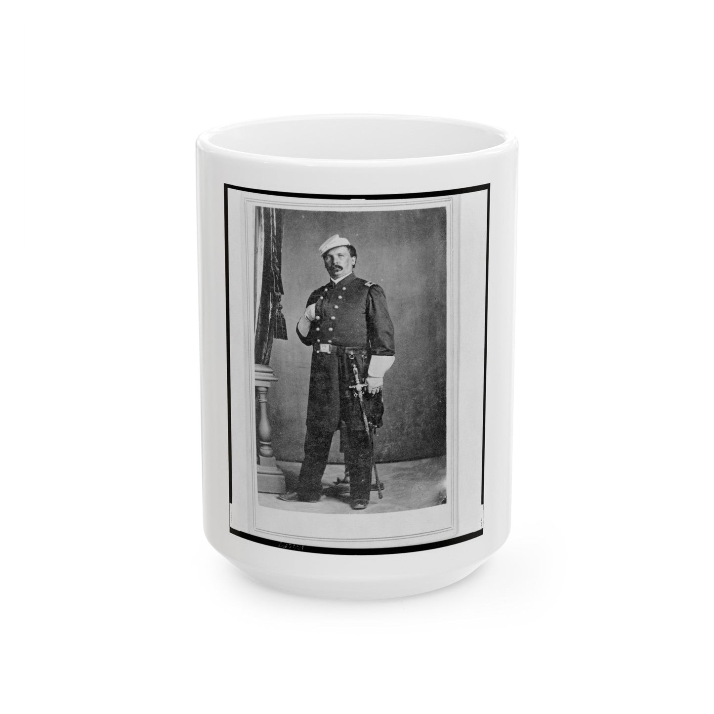 William Wagner, A Surgeon In The 24th Illinois Regiment, Full-Length Portrait, Standing, Facing Front (U.S. Civil War) White Coffee Mug-15oz-The Sticker Space