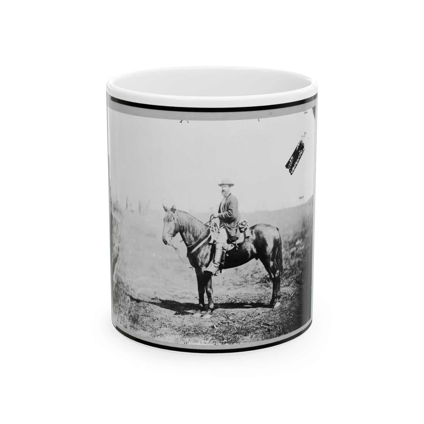 William Wilson, Scout, Headquarters, Army Of The Potomac, Seated On Horse, Full-Length Portrait, Facing Left, Culpeper, Va. (U.S. Civil War) White Coffee Mug-11oz-The Sticker Space