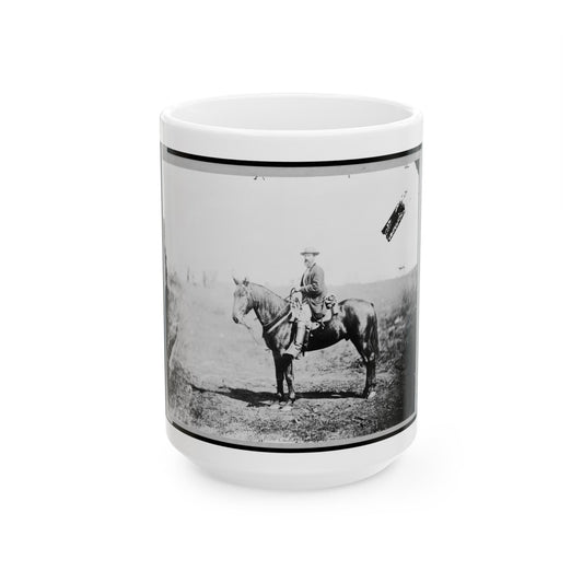 William Wilson, Scout, Headquarters, Army Of The Potomac, Seated On Horse, Full-Length Portrait, Facing Left, Culpeper, Va. (U.S. Civil War) White Coffee Mug-15oz-The Sticker Space