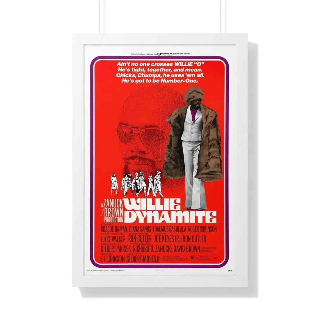 WILLIE DYNAMITE 1973 - Framed Movie Poster 20" x 30" White - The Sticker Space