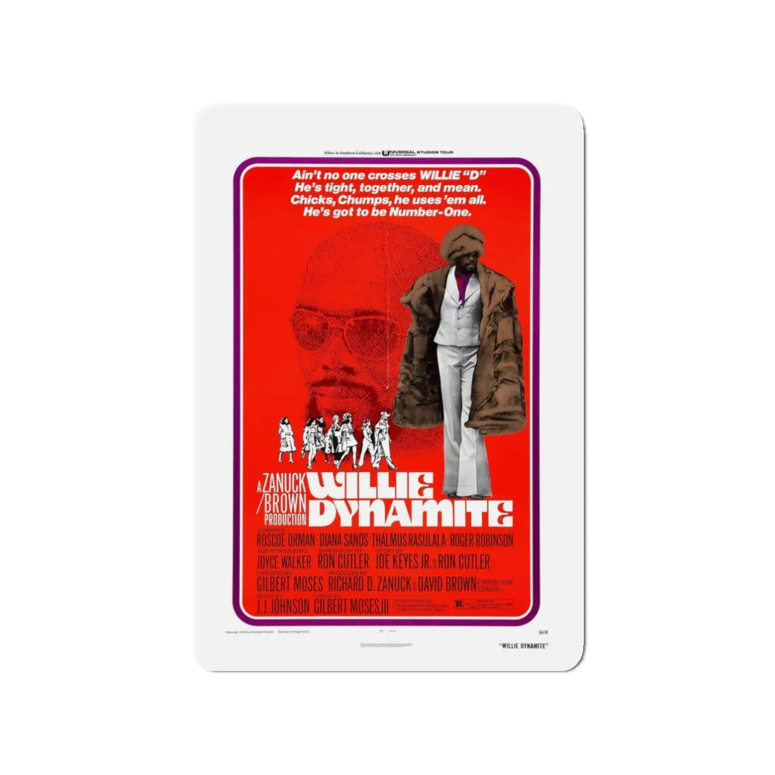 WILLIE DYNAMITE 1973 Movie Poster - Refrigerator Magnet 3 Inch - The Sticker Space