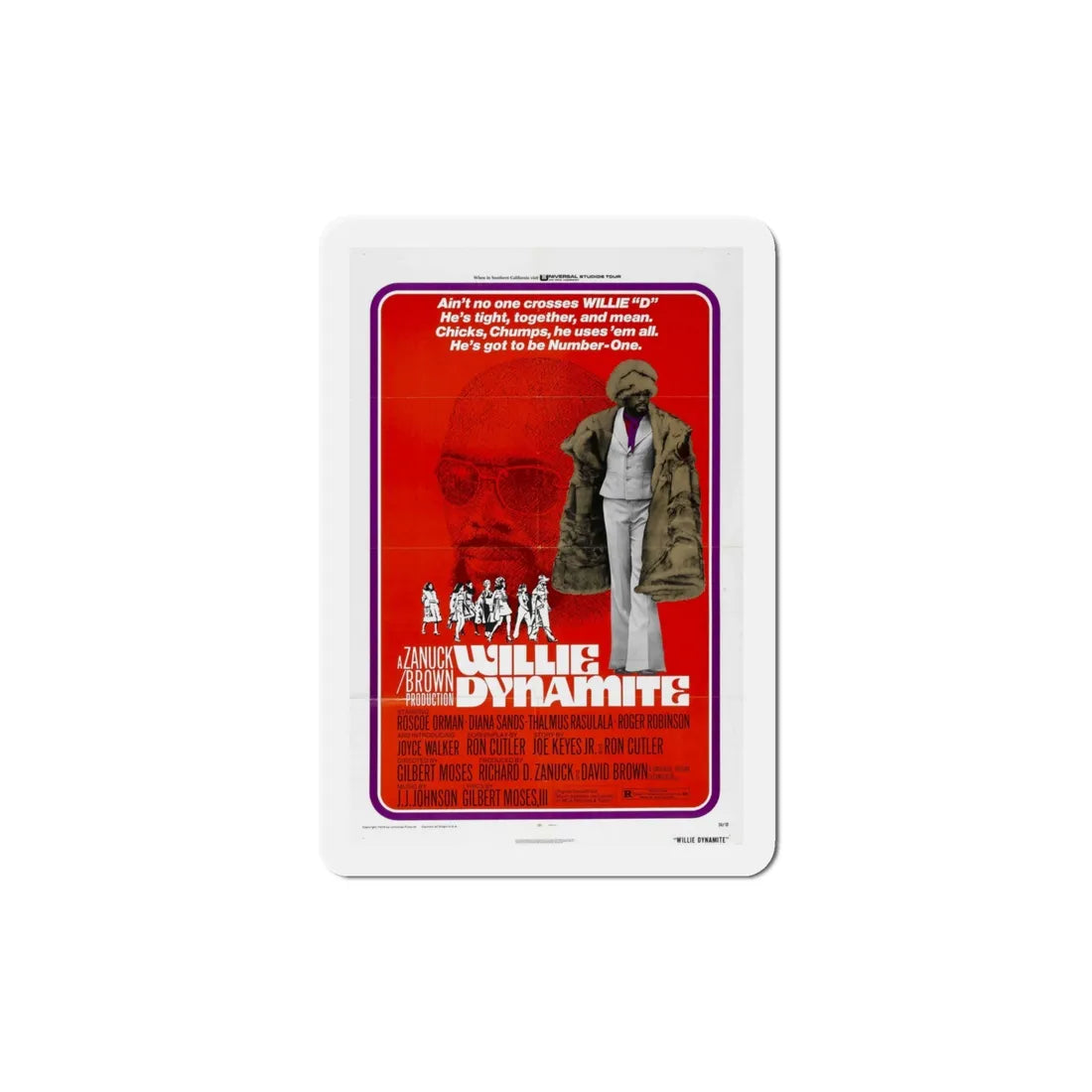 Willie Dynamite 1974 Movie Poster Refrigerator Magnet 4 Inch - The Sticker Space