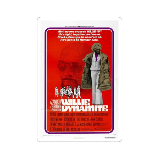 Willie Dynamite 1974 Movie Poster - STICKER Vinyl Kiss-Cut Decal 2 Inch White - The Sticker Space