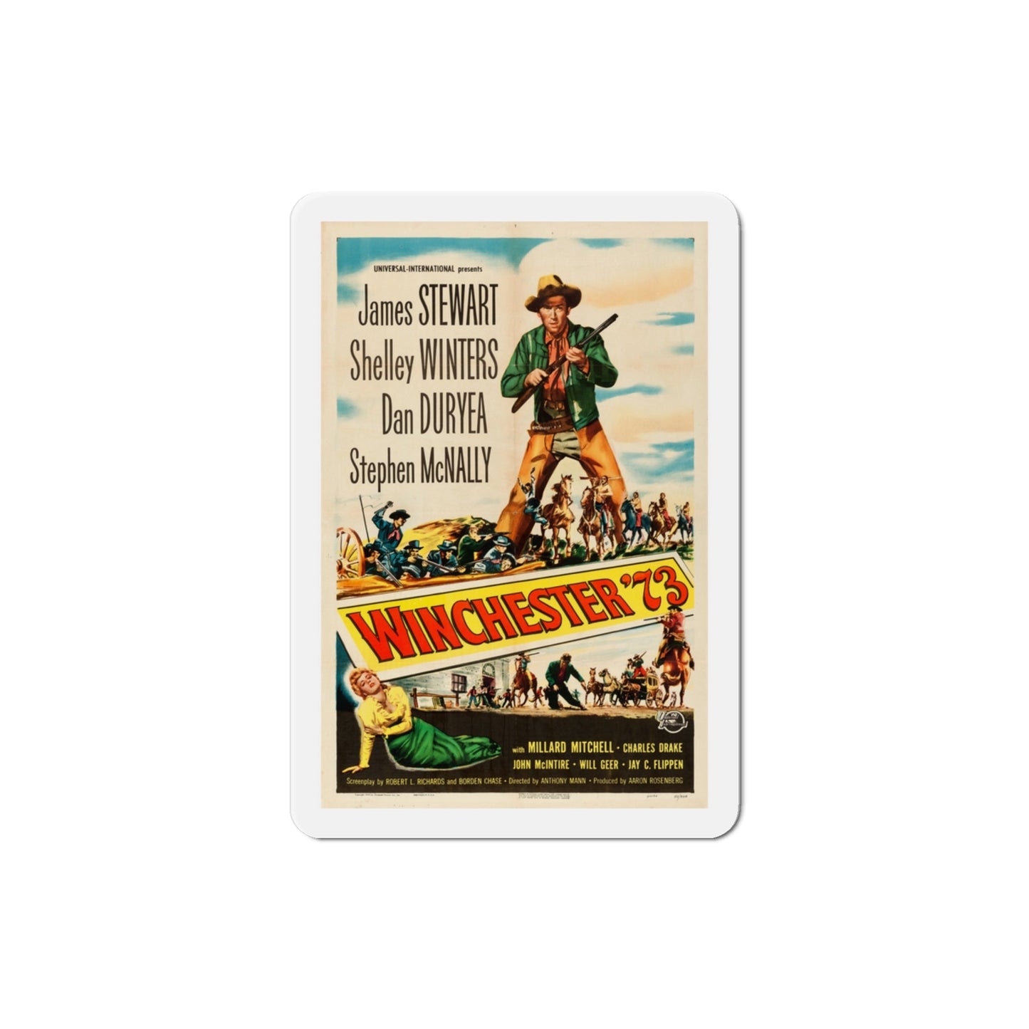 Winchester 73 1950 Movie Poster Die-Cut Magnet-3 Inch-The Sticker Space