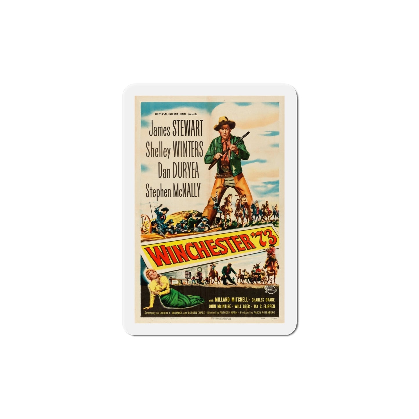 Winchester 73 1950 Movie Poster Die-Cut Magnet-6 Inch-The Sticker Space