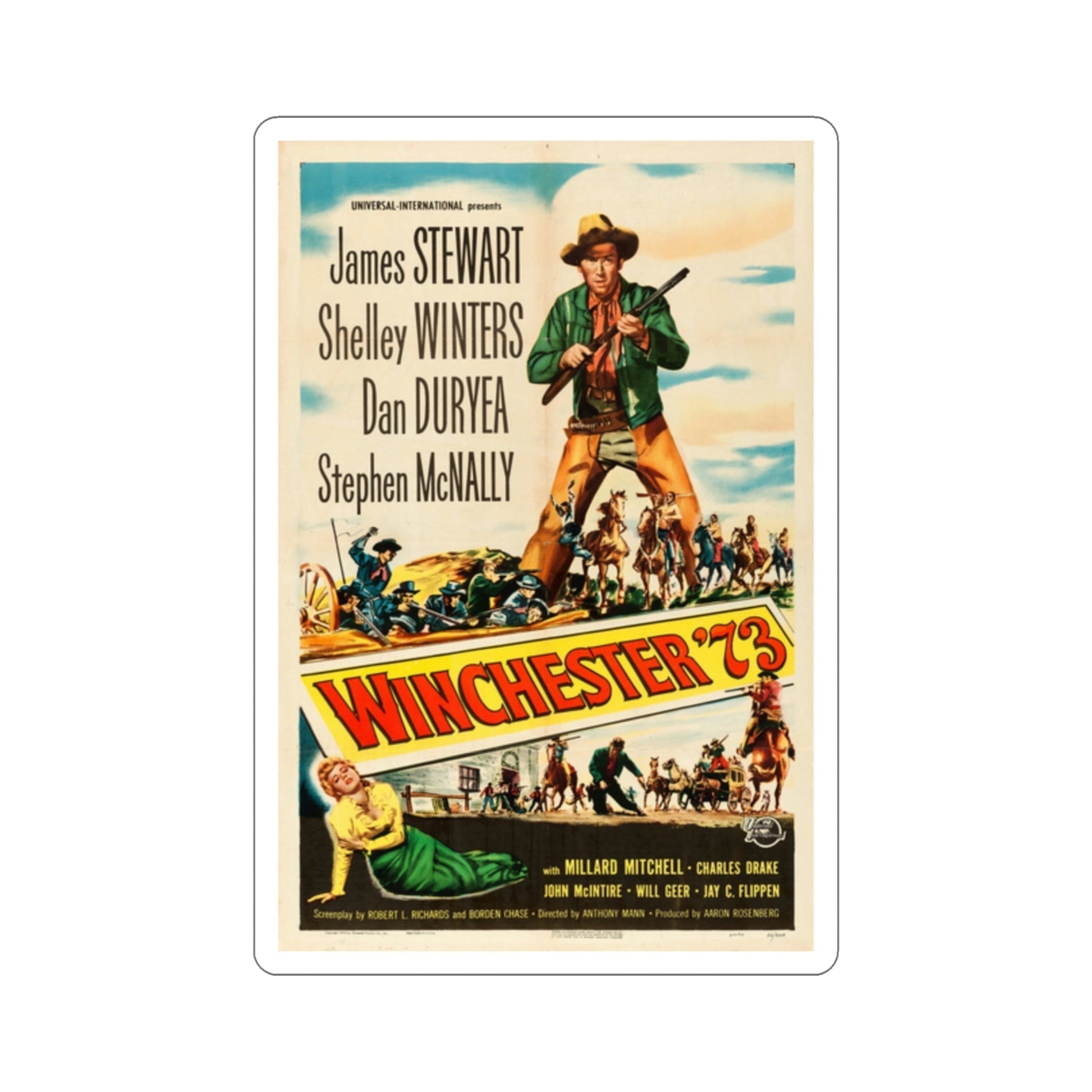 Winchester 73 1950 Movie Poster STICKER Vinyl Die-Cut Decal-2 Inch-The Sticker Space