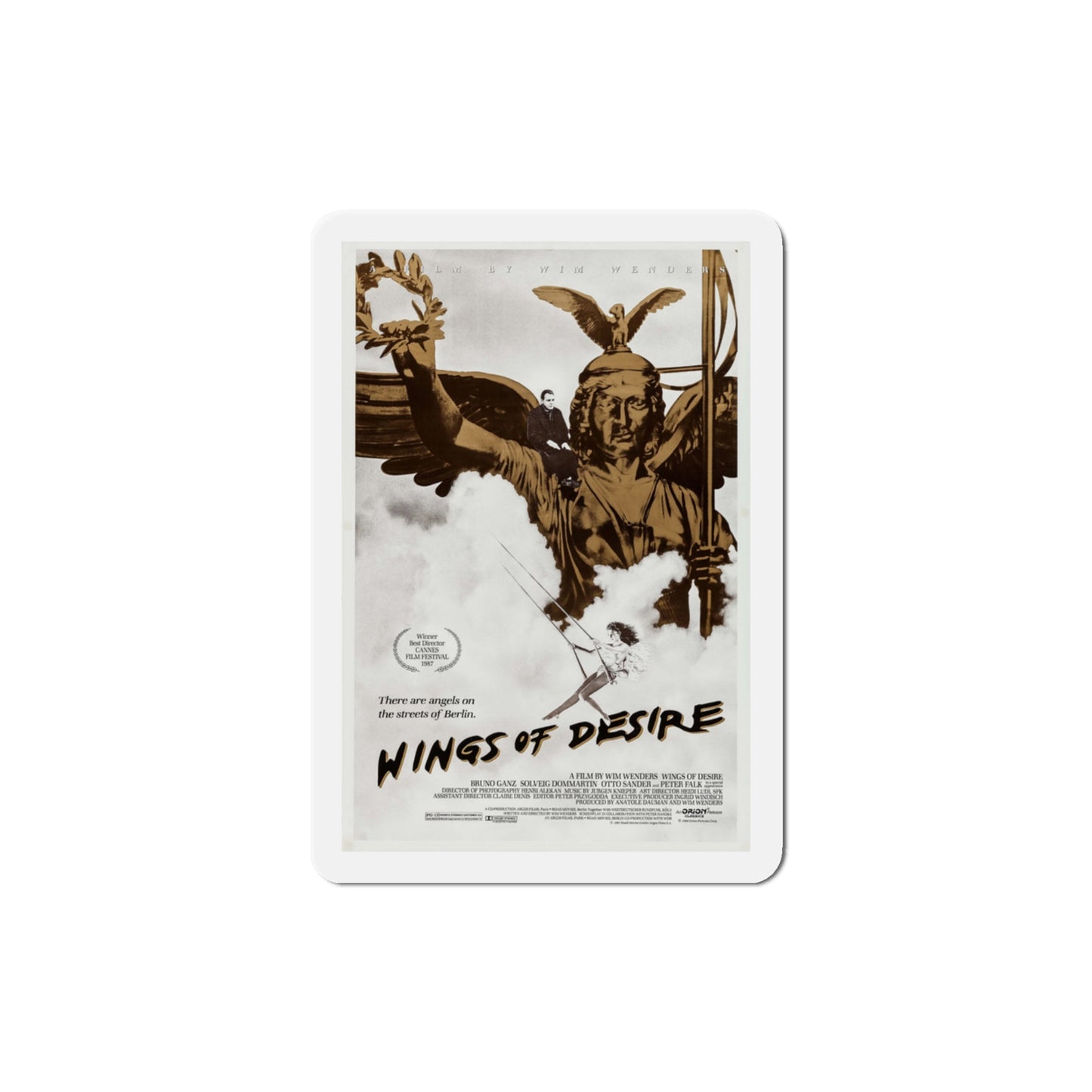 Wings of Desire 1988 Movie Poster Die-Cut Magnet-3" x 3"-The Sticker Space